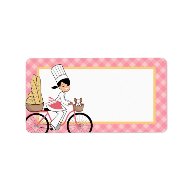 Illustrated Chef Bicycle Label in Medium (Front)