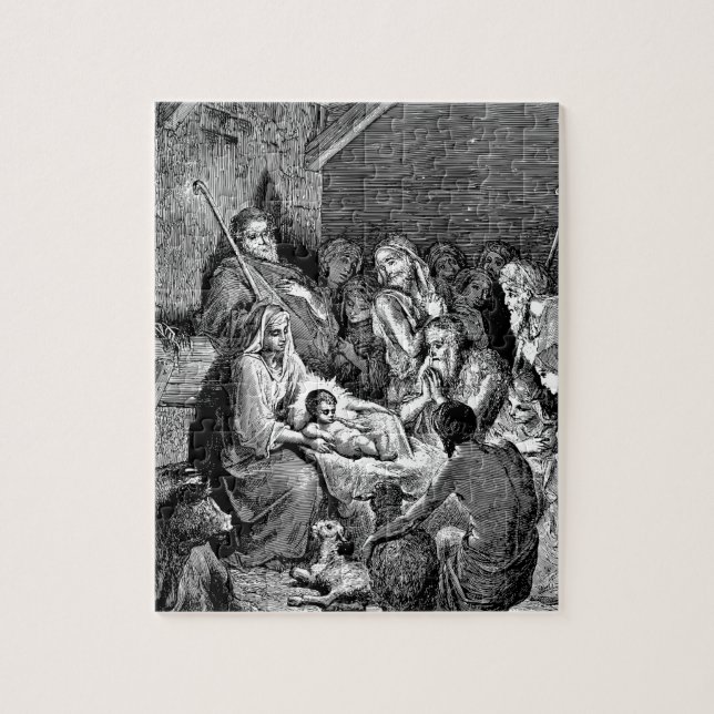 Illustrated Christmas Nativity Scene Jigsaw Puzzle (Vertical)