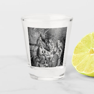 Illustrated Christmas Nativity Scene Shot Glass