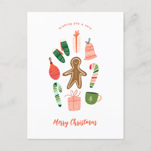 Illustrated Christmas Ornament Postcard