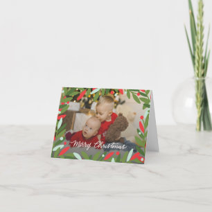 Illustrated Christmas Wreath Frame Folded Card