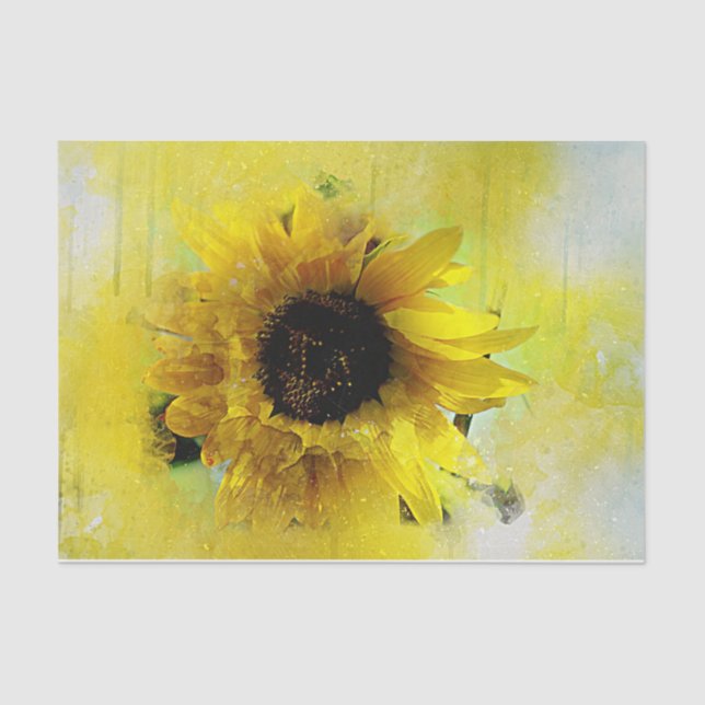 Illustrated Close-Up Sunflower Tissue Paper (Front)