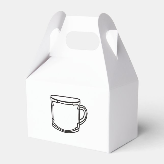 Illustrated Coffee Cup Favor Box (Front Side)