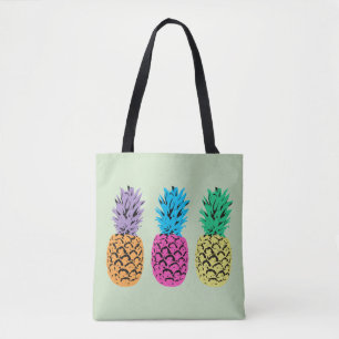 Illustrated colourful Pineapples Tote Bag
