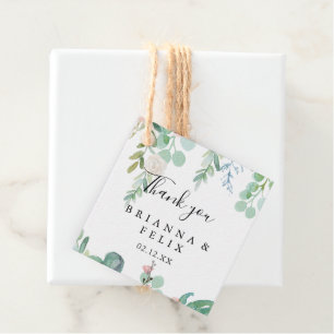 Illustrated Colourful Tropical Floral Wedding Favour Tags