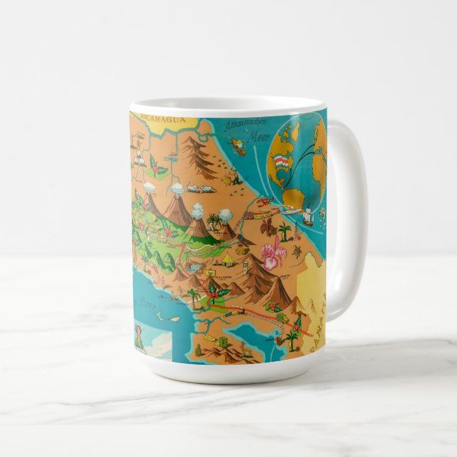 Illustrated COSTA RICA Map Mug (Front Right)