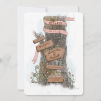 Illustrated Country Tree Trunk Save the Date