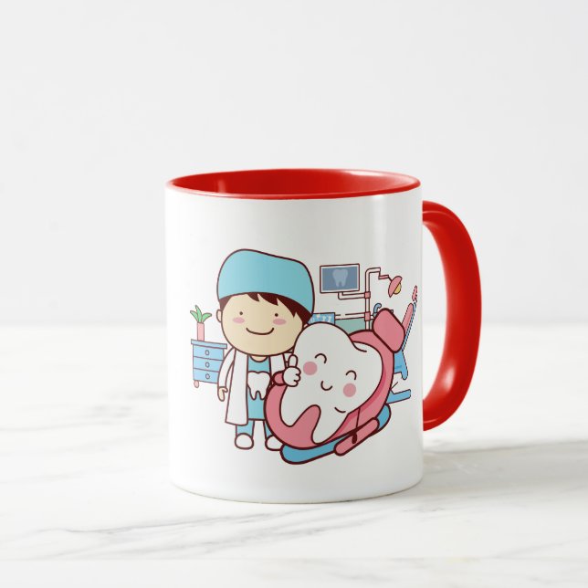 Illustrated Dentist Chair Mug (Front Right)