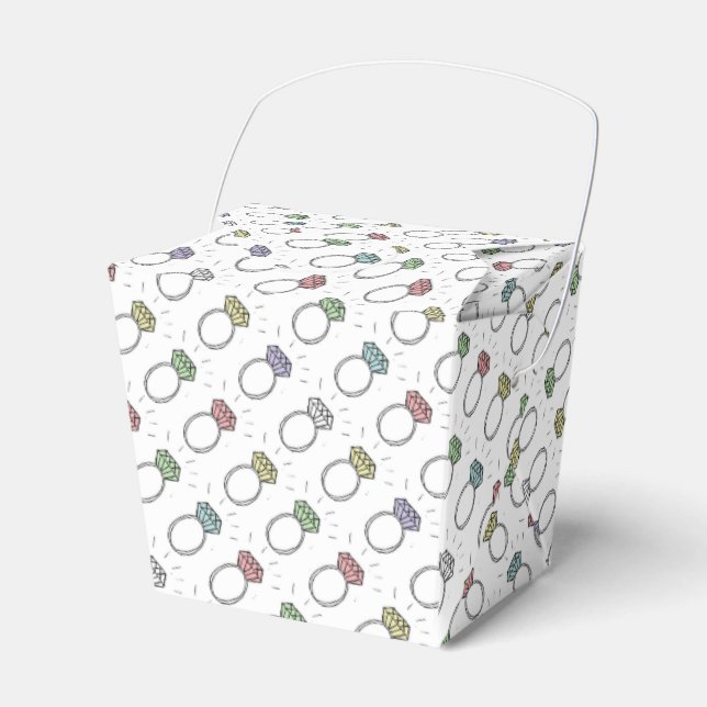 Illustrated Diamond Rings Favor Box (Front Side)