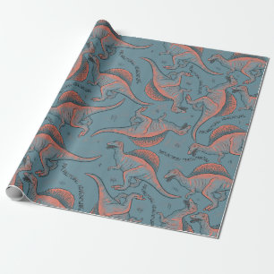 Illustrated Dinosaur Wrapping paper
