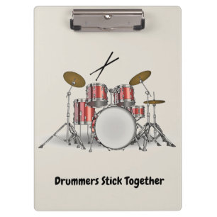 Illustrated Drum Set Clipboard