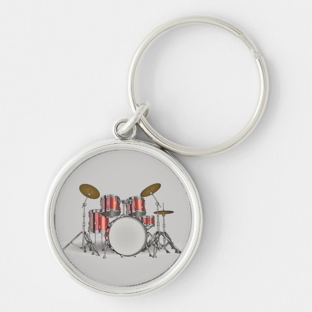Illustrated Drum Set Keychain (Front)
