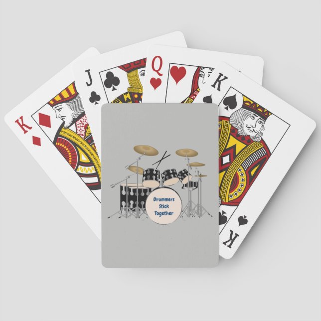 Illustrated Drum Set Playing Cards (Back)