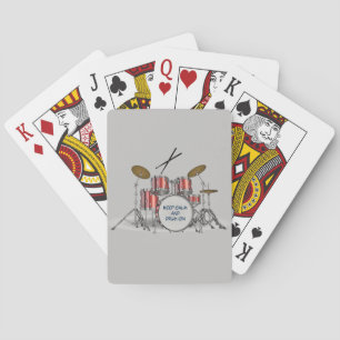 Illustrated Drum Set Playing Cards