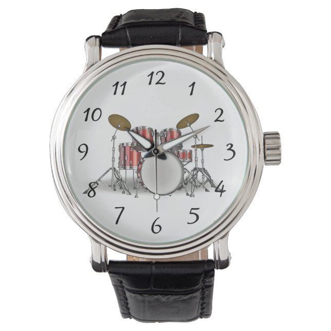 Illustrated Drum Set Watch (Front)