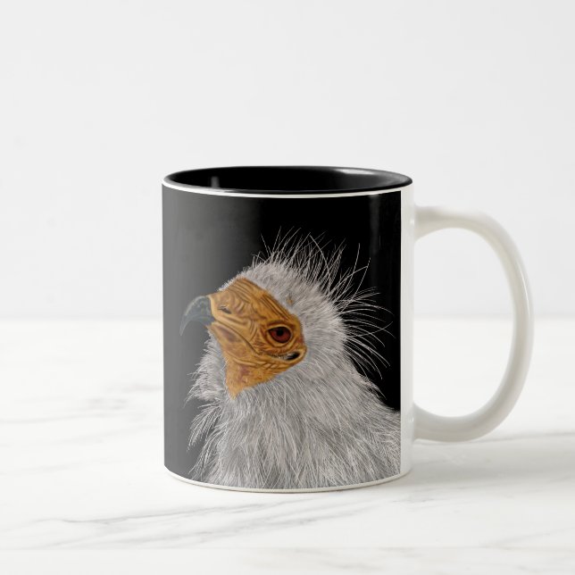 Illustrated Egyptian Vulture Two-Tone Coffee Mug (Right)