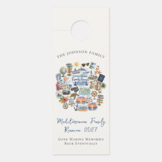 Illustrated Family Reunion Cruise Door Hanger