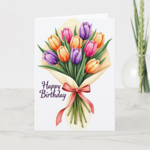 Illustrated Flower Birthday Card