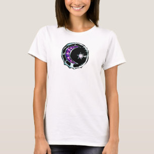 Illustrated gemstone crescent moon and star. T-Shirt