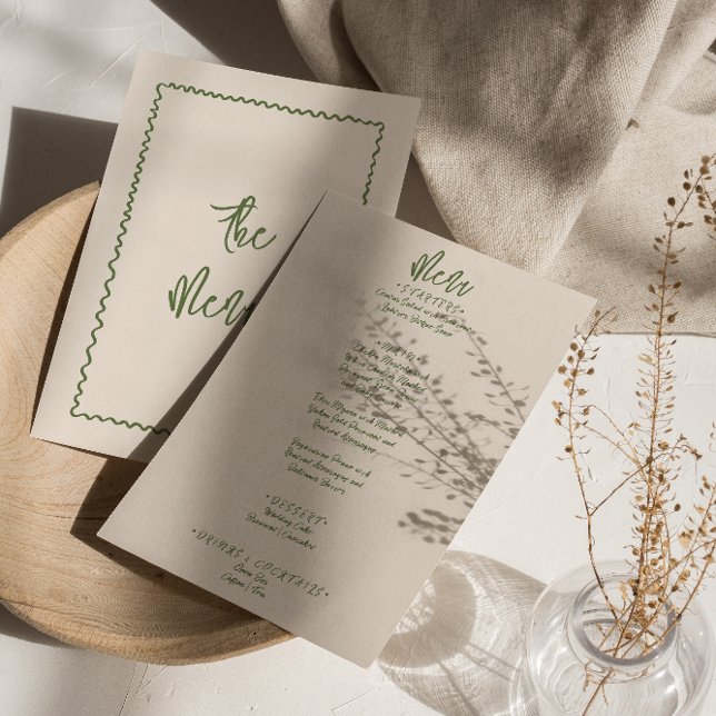 Illustrated Hand Written Drawn Quirky Wedding Menu (Creator Uploaded)