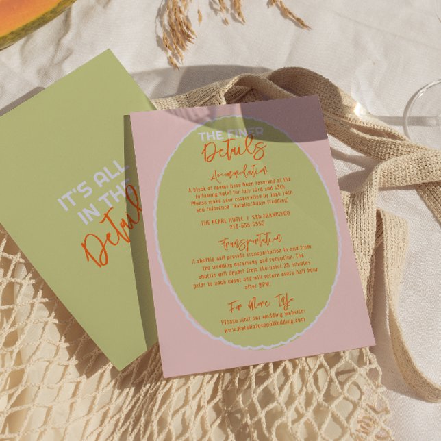 Illustrated Handwritten Quirky Fun Wedding Details Enclosure Card (Creator Uploaded)