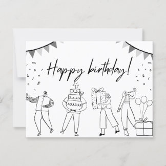 Illustrated Happy Birthday Card