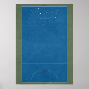 Illustrated Hockey Field from above Poster