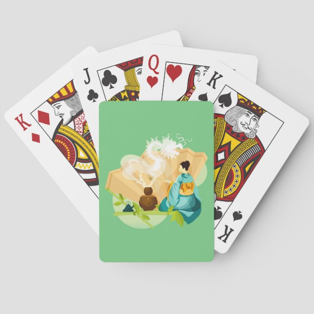 Illustrated Japanese Tea Ceremony, Dragon Playing Cards (Back)