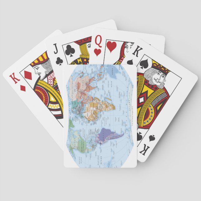 Illustrated Map 4 Playing Cards (Back)