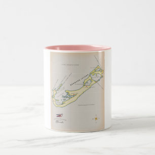 Illustrated map of Bermuda Two-Tone Coffee Mug
