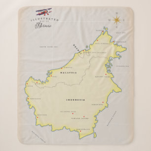 Illustrated map of Borneo Sherpa Blanket