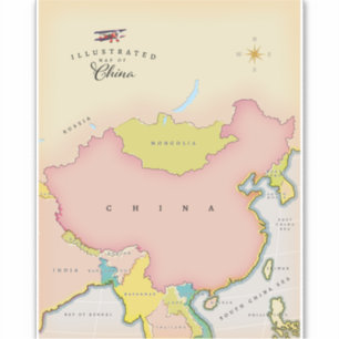 Illustrated map of china