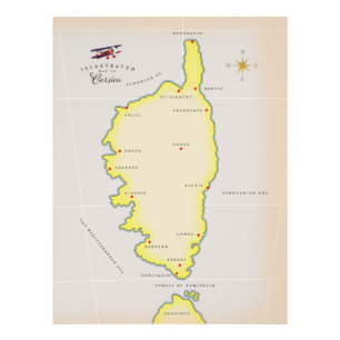 Illustrated map of Corsica Photo Print