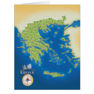 Illustrated Map Of Greece
