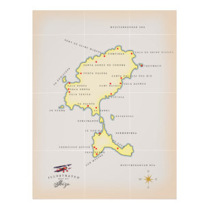 Illustrated map of Ibiza Photo Print
