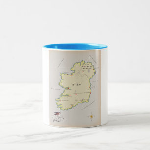 Illustrated Map of Ireland Two-Tone Coffee Mug