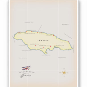 Illustrated map of Jamaica.