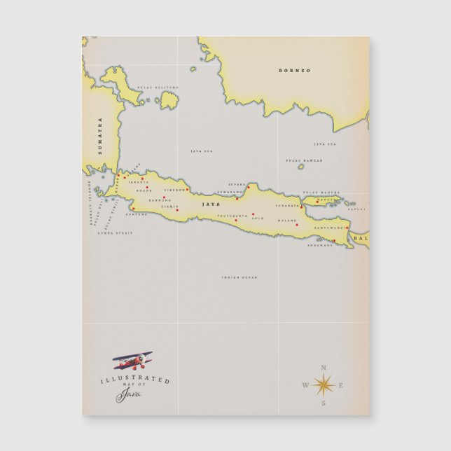 Illustrated map of Java. (Front)