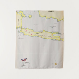 Illustrated map of Java. Tapestry