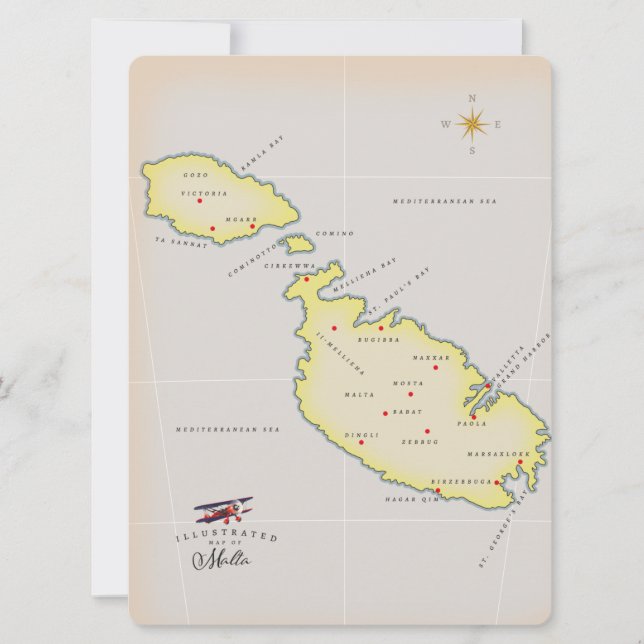 Illustrated map of Malta (Front)
