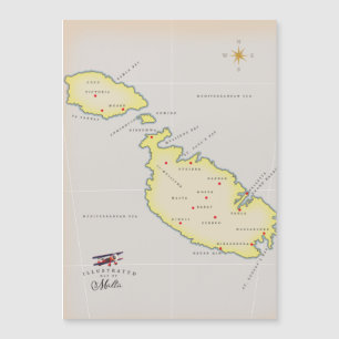 Illustrated map of Malta