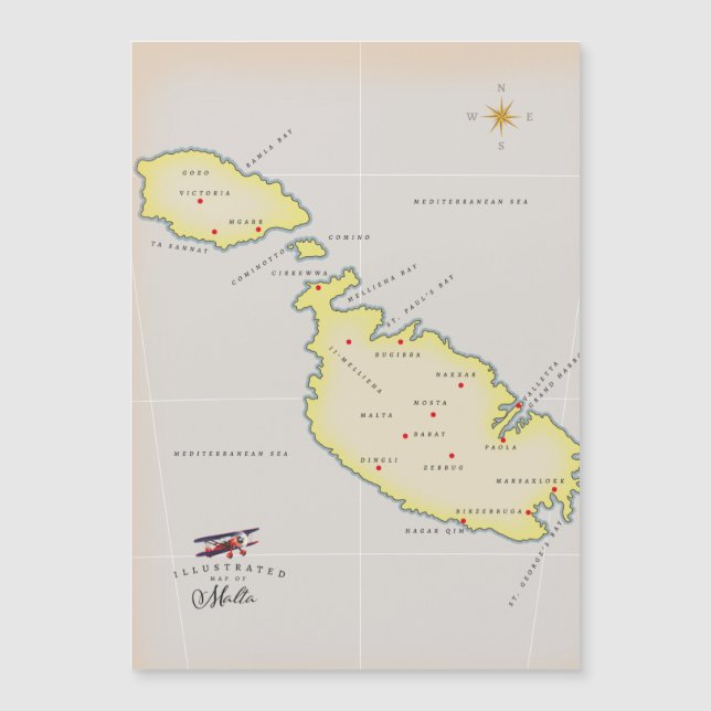 Illustrated map of Malta (Front)