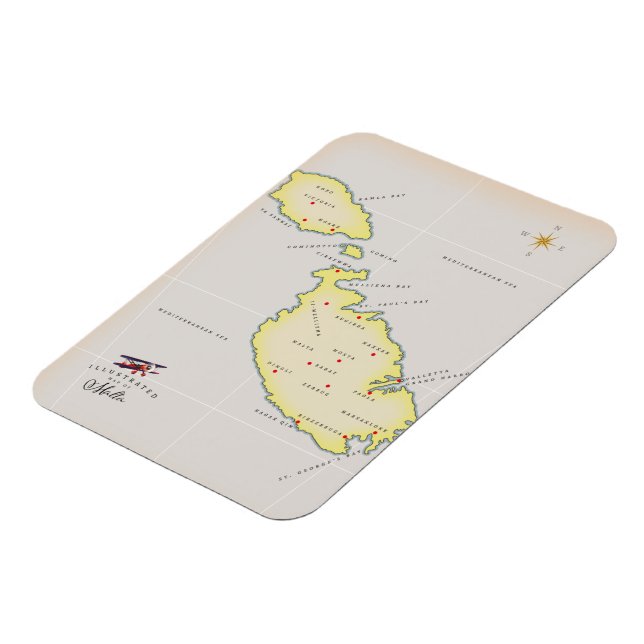 Illustrated map of Malta Magnet (Left Side)
