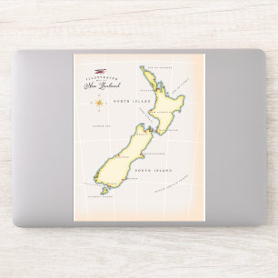 Illustrated map of New Zealand