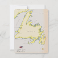 Illustrated map of Newfoundland.