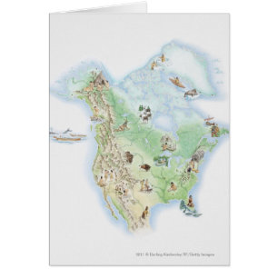 Illustrated map of North America