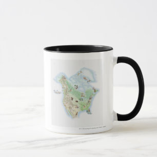 Illustrated map of North America Mug