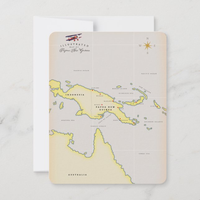 Illustrated map of Papua New Guinea (Back)