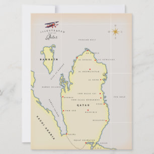 Illustrated map of Qatar