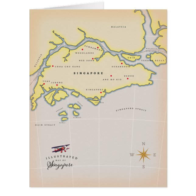 Illustrated map of Singapore (Front)